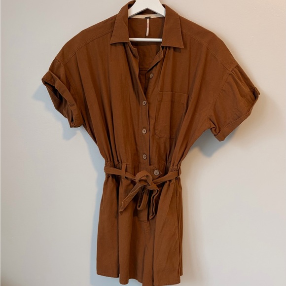 Free People Utility Belted Romper - Picture 2 of 12